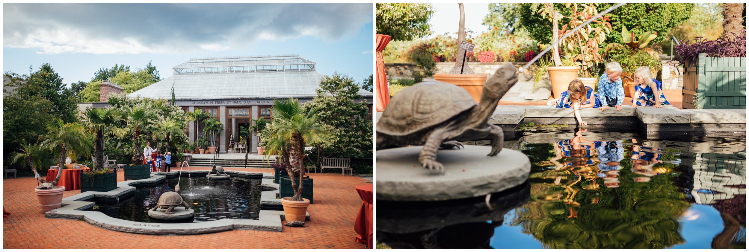 Outdoor wedding ceremony setup at New England Botanic Garden at Tower Hill in Massachusetts